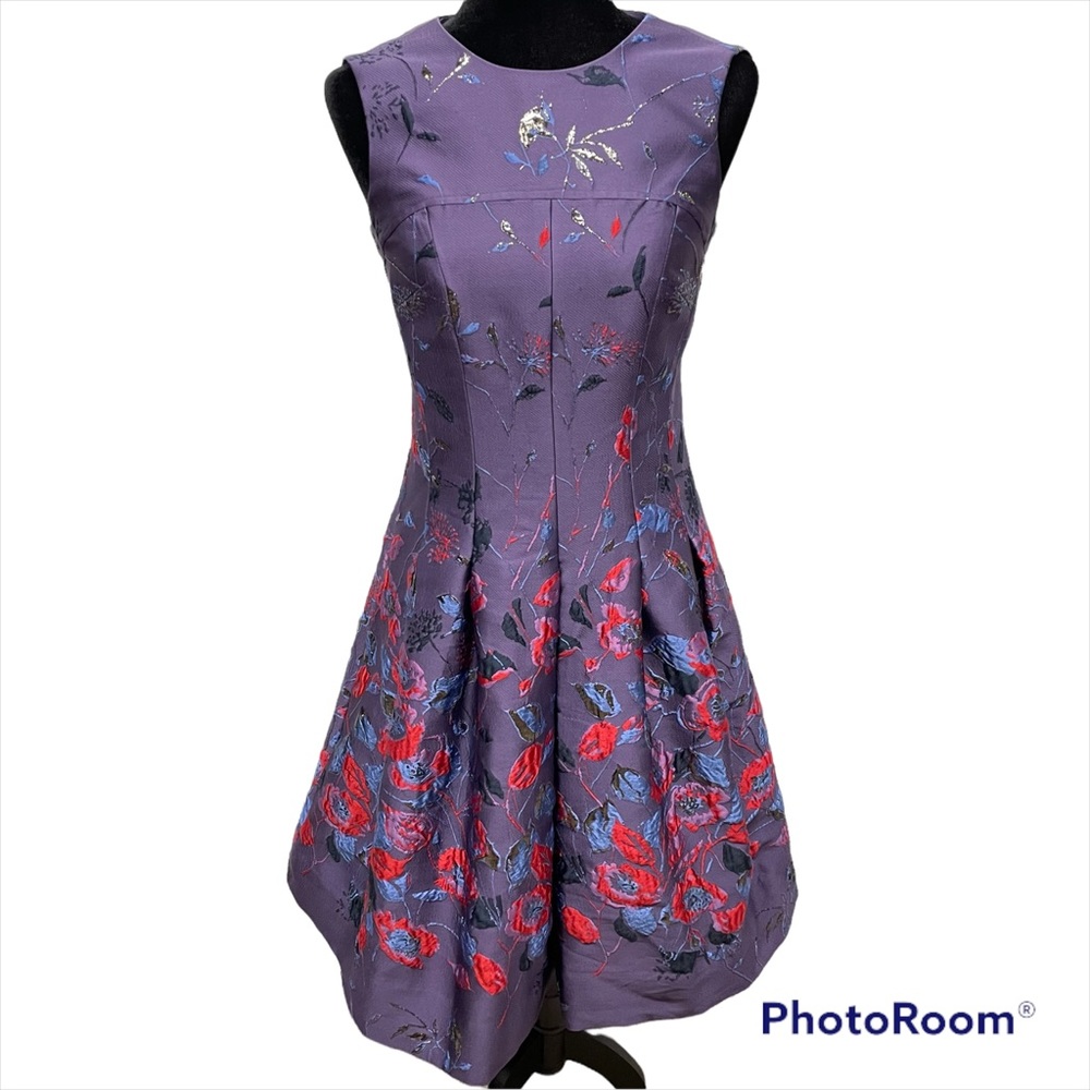 Rickie Freeman for Teri Jon Sleeveless Fit-&-Flare Jacquard Dress